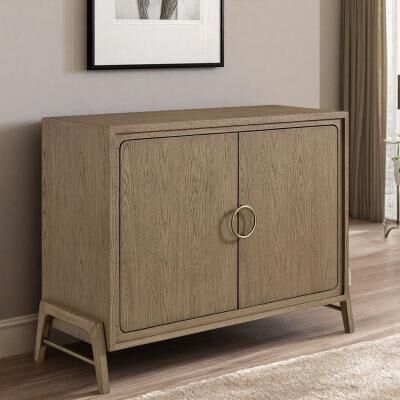 ZWYO HOSIMU "46"" Mid-Century Modern 2-Door Buffet Sideboard Cabinet with a Large Tabletop and Storage Shelf for Living Room, Hallway"