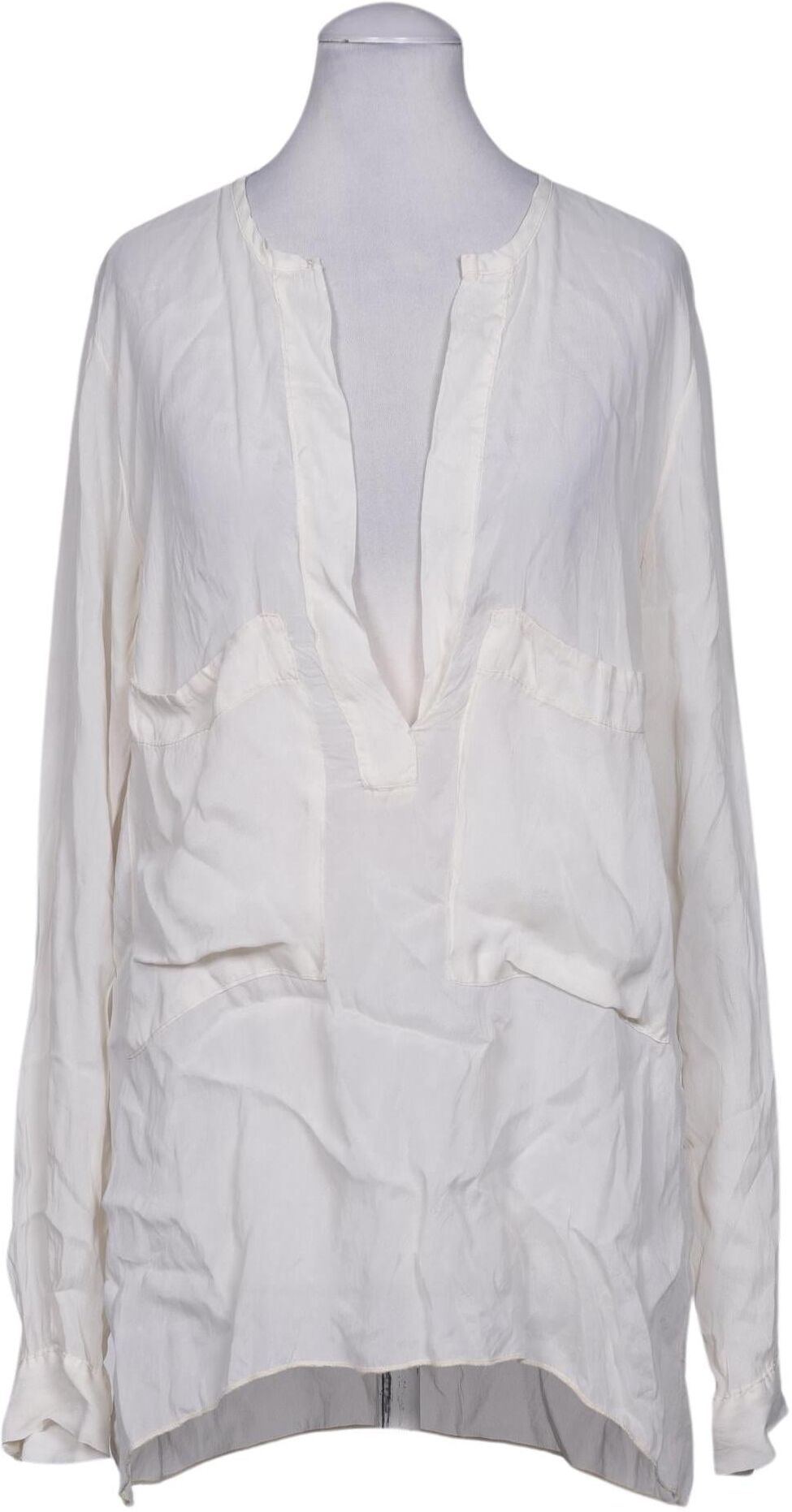 Please Damen Bluse, Cremeweiß, Gr. S, Seide / Viskose - Second Hand