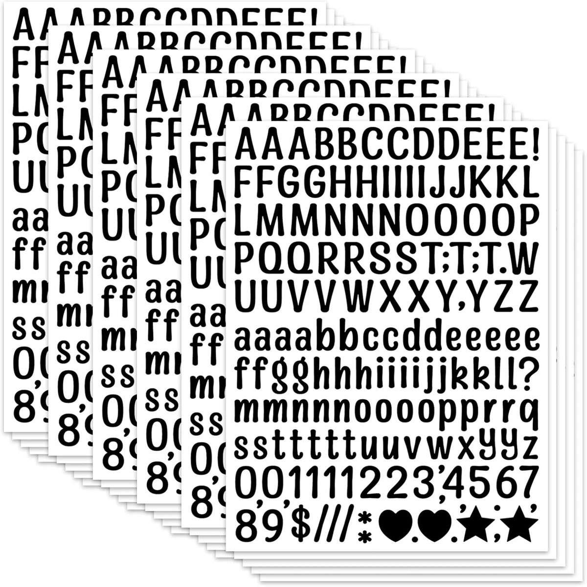 30 Vellen Zelfklevende Letter- en Cijferstickers van Vinyl voor Creatieve Projecten