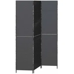 vidaXL Raumteiler Schwarz 146 x 180 cm Poly-Rattan