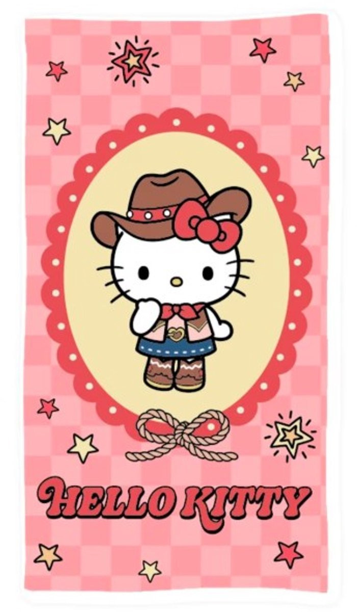 Hello Kitty Cowboy Strandlaken voor kinderen, 70 x 140 cm