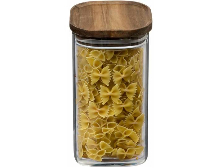 5Five Voorraadpot voedsel - glas met acacia houten deksel - 1600 ml - met luchtdichte deksel
