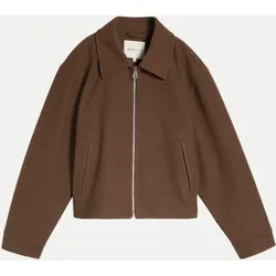Hemdjacke in Woll-Optik Braun XL