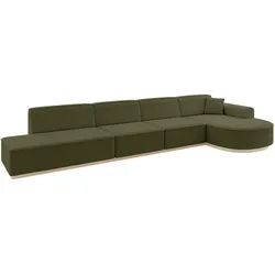 ECKSOFA Ottomane Rechts ARRIO-L3 - 413x171x83 cm Grün