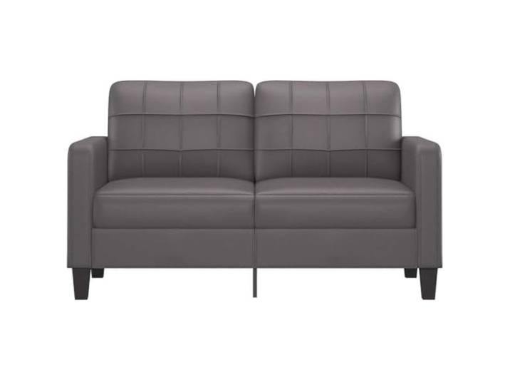 KTHLBRH 2-Sitzer-Sofa, grau, 140 cm, aus Kunstleder Gestell aus robustem Metall, Polsterung aus Schaumstoff, leicht zu reinigen, modernes Design