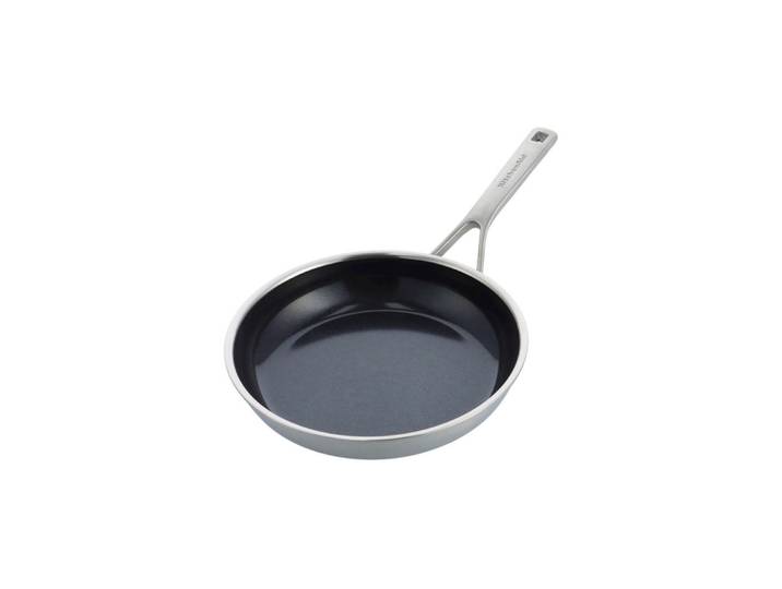 KitchenAid Bratpfanne 3-Ply Stainless Steel, Schwarz, Edelstahlfarben, Metall, rund, Kochgeschirr, Pfannen, Bratpfannen