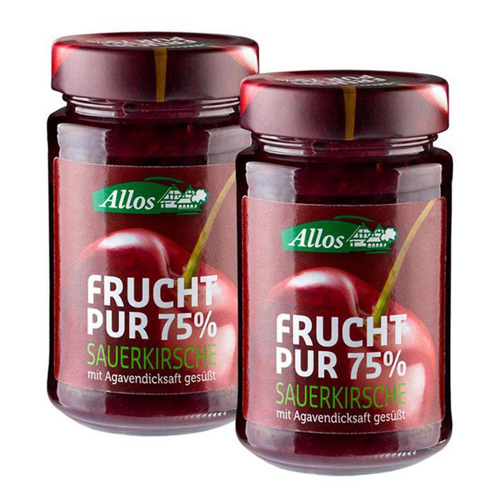 Allos Bio Frucht Pur 75 %, Sauerkirsche 2x200 g Creme