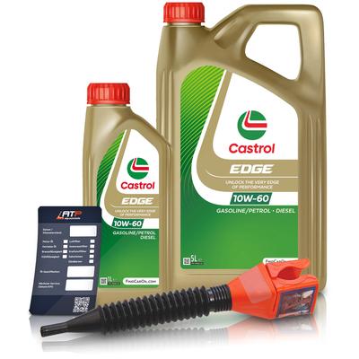Castrol 6 L EDGE 10W-60 + Ölwechsel-Anhänger + Einfülltrichter [Hersteller-Nr. 15F62C]