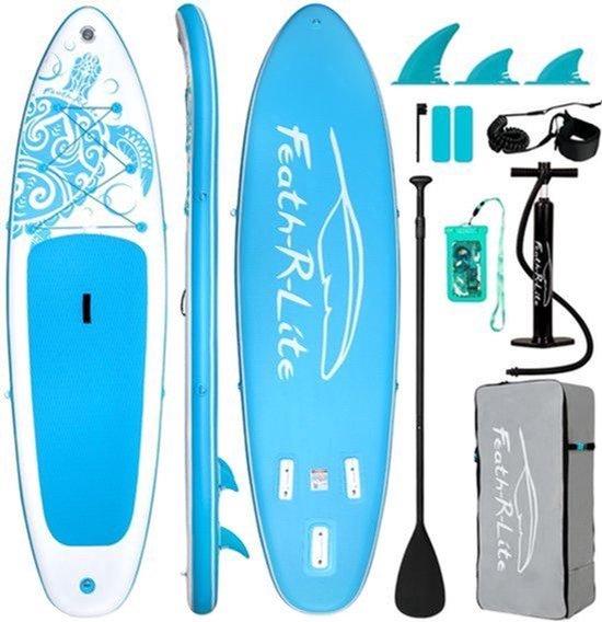 Aufblasbares SUP-Board, Hellblau - 320x83x15 cm - 7,56 kg - PVC - Geeignet für Stand-Up-Paddling, Yoga und Angeln
