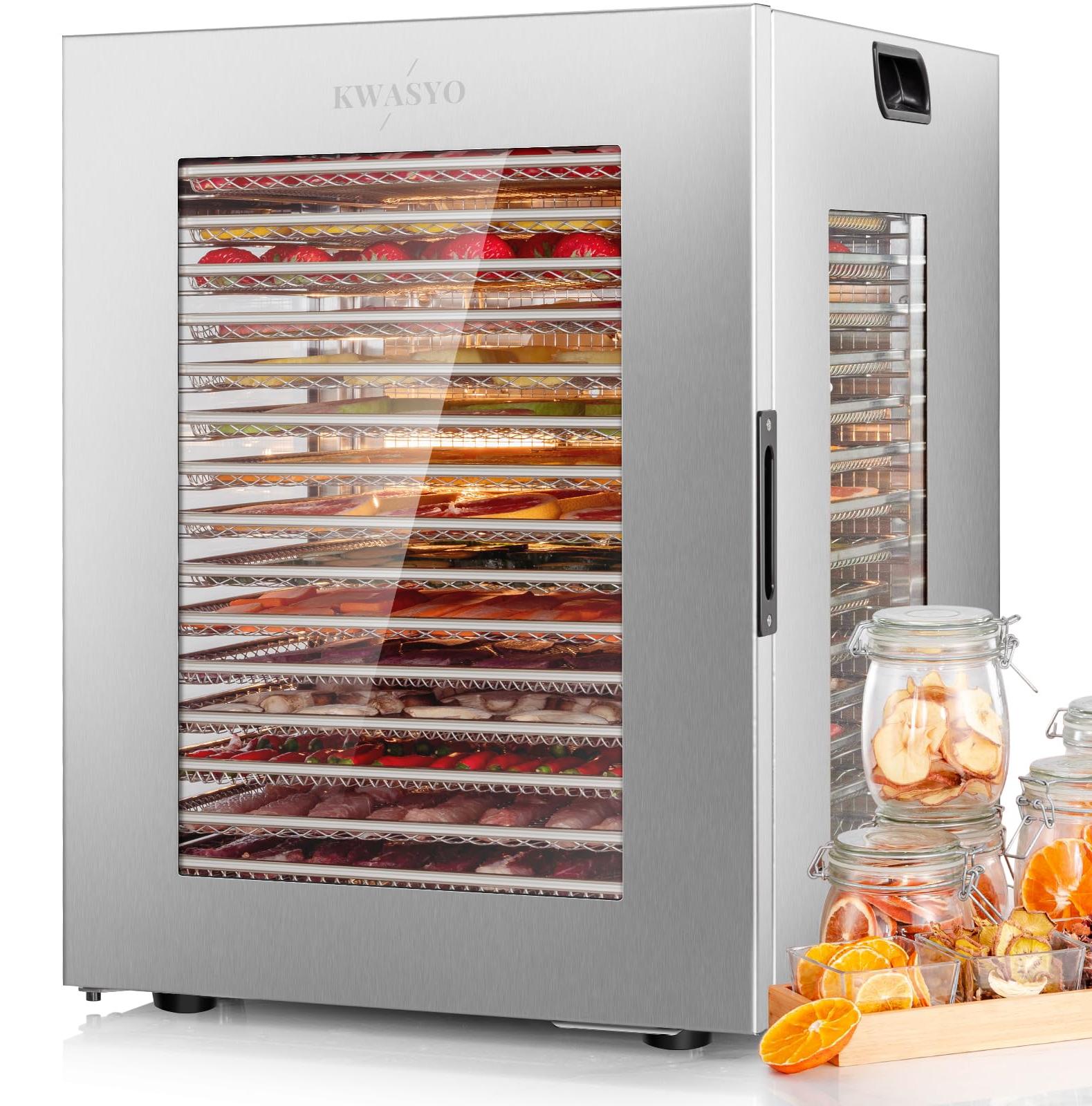 Dörrautomat 15 Etagen Edelstahl 1200 W 30-90 °C Timer 24h