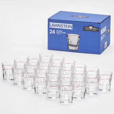 Schnapsglas VAN WELL "Lahnstein Rotring", transparent, B:4,8cm H:5,5cm Ø:4,8cm, Glas, Trinkgefäße, 0,2 L, geeicht, Spülmaschinengeeignet, Gastronomiequalität, 24-tlg.
