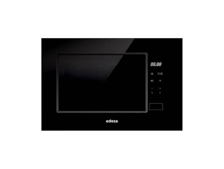 EDESA Einbau-Mikrowelle EMW-2021-IG BK, rahmenlos, große Kapazität, 20 Liter, Grillleistung 800 W, Auftaufunktion, 5 Funktionen, Schnellstarttaste, Installation, hohe Oberfläche, Schwarz