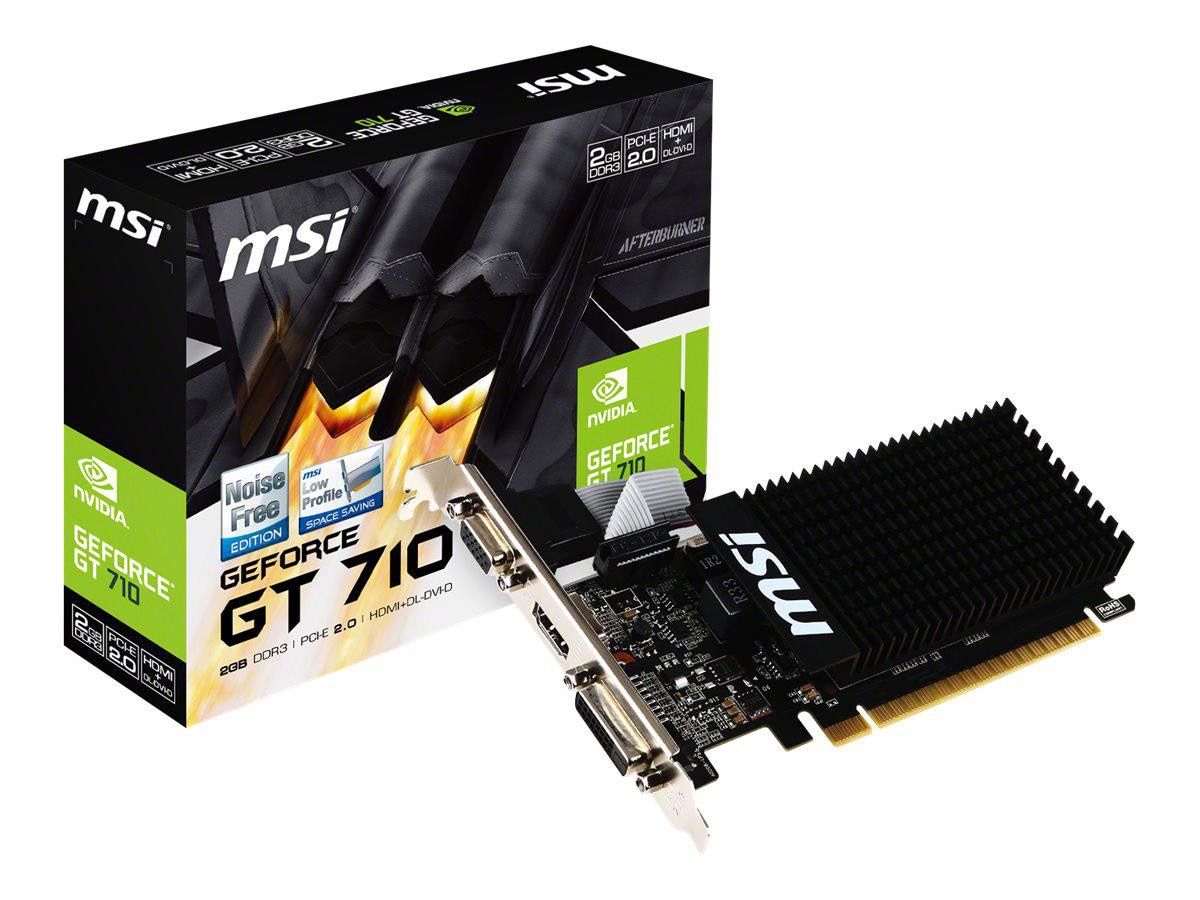 MSI GeForce GT 710 2GB DDR3 Grafikkarte DVI/VGA/HDMI Low Profile passiv V809-2000R
