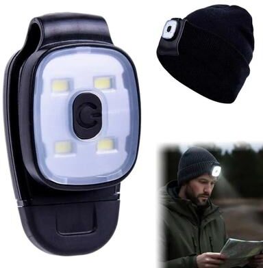 Uplift Picks USB Rechargeable LED Clip Light Portable Emergency Running Camping Light white