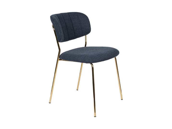 Hochwertiger Esszimmerstuhl „Jolien“ Dunkelblau / Gold White Label by Bloomingloft