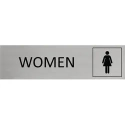CombiCraft Aluminium Türschild Women 165x45mm mit 3M-Tape zur Befestigung, einfache Kennzeichnung von Räumen und Bereichen