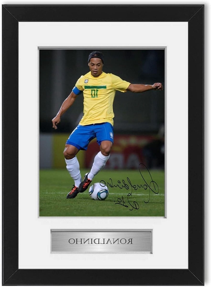 Voetbal Foto Display met Gesigneerde Foto - Sport Decoratie - A4 - Zwart