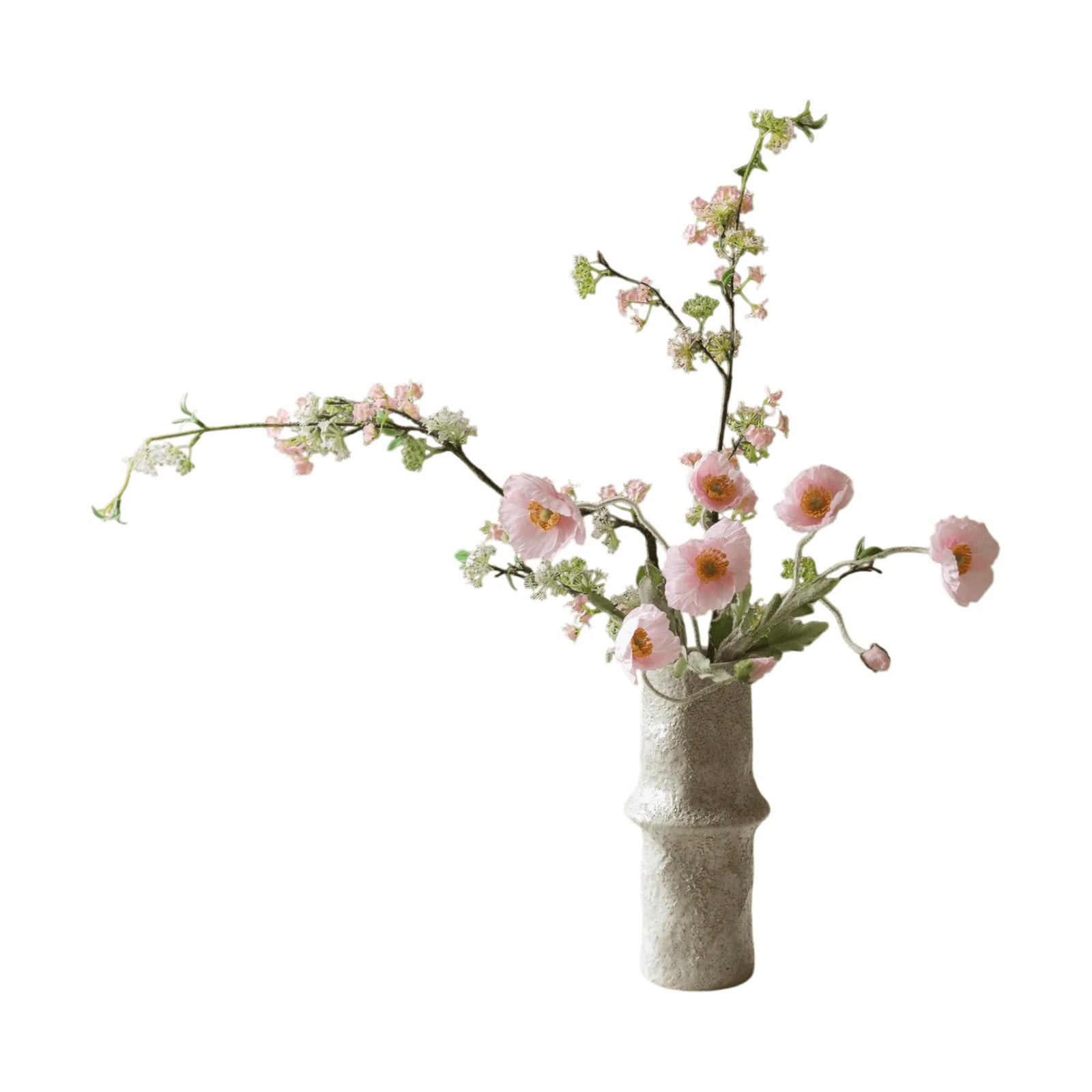 Botané Blossom Veil kunstboeket Klaproos en Sneeuwwilg
