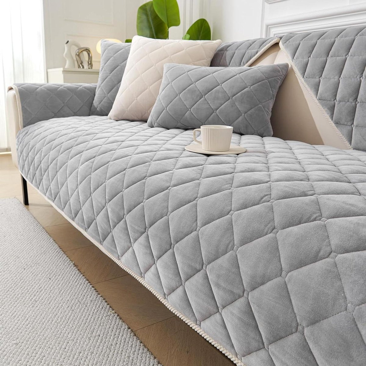 Grijs Fleece Sofahoes Meubelbeschermer 70 x 180 cm