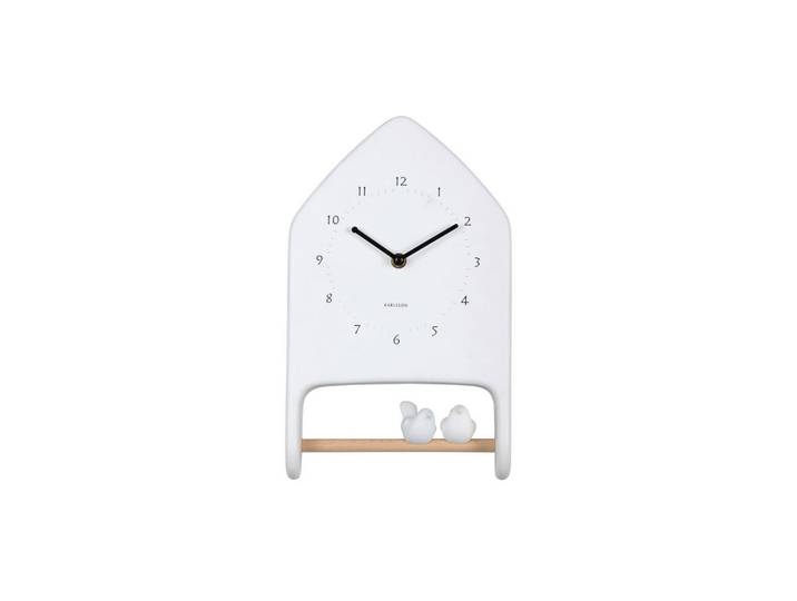 Karlsson Wanduhr Love birds, Weiß, Kunststoff, 20x32x7 cm, Dekoration, Uhren, Wanduhren