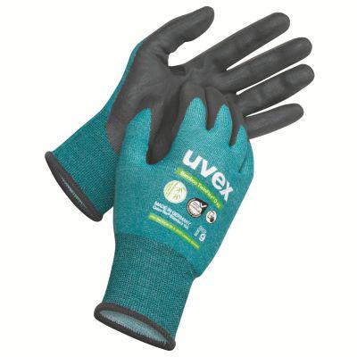 Schutzhandschuh Uvex Bamboo TwinFlex® D XG, 10 Paar, EN 407, Hitzeschutz bis 100°C, Touchscreen-tauglich, Bamboo TwinFlex® Technologie, grün, Größe 9