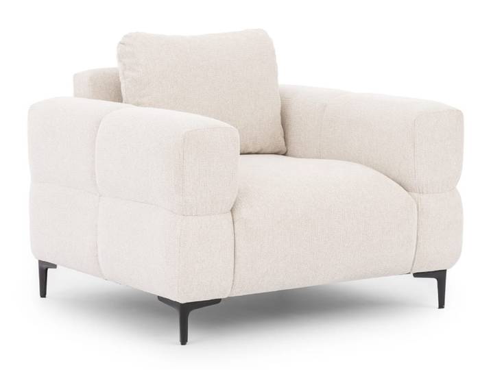 Fauteuil en tissu structuré crème 102x97x80 cm