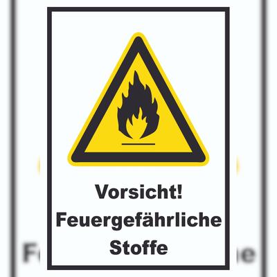 HB-Druck Vorsicht Feuergefährliche Stoffe Schild A3 (297x420mm)