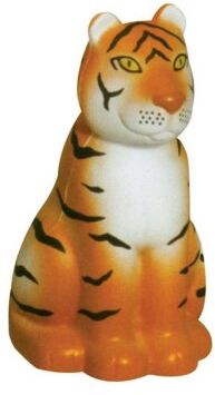 Tigre Antistress Seduta in Poliuretano Arancione 9.8cm – Personalizzate o neutre
