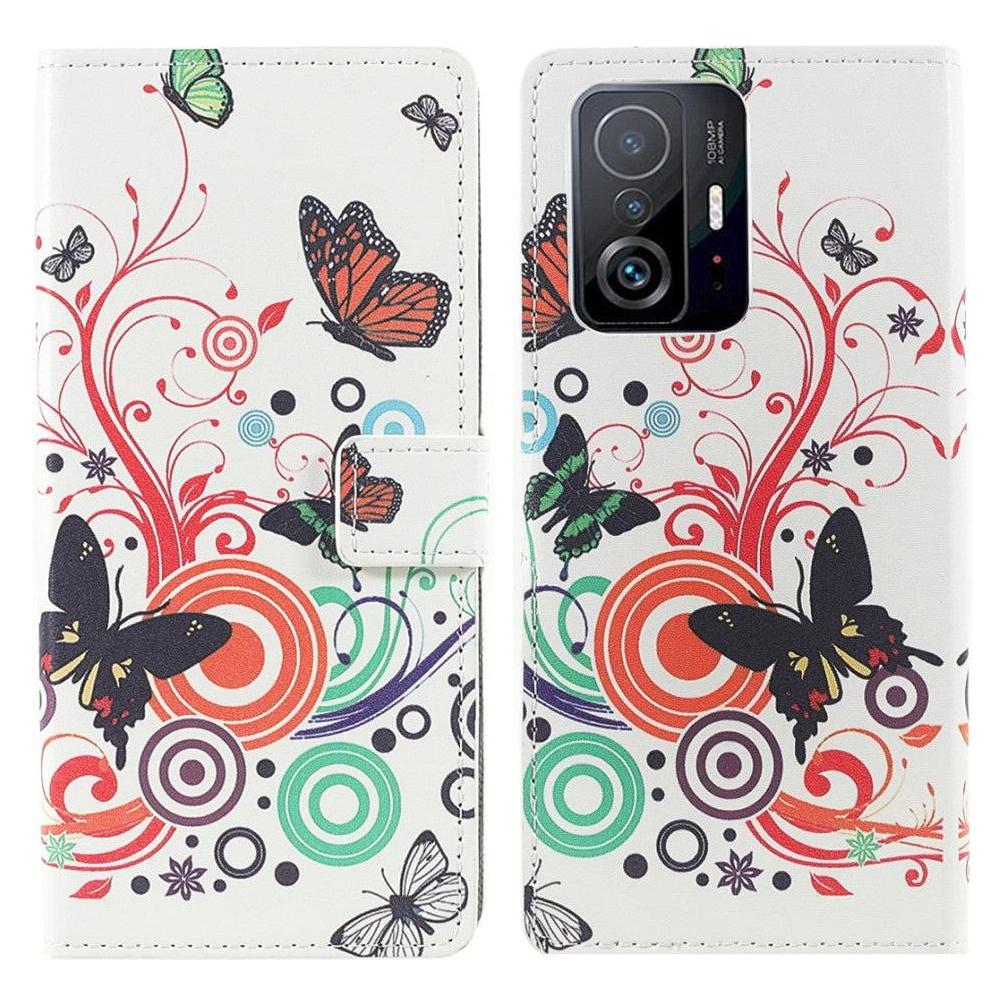 Cover-Discount Xiaomi 11T - Leder Hülle Etui Schmetterling weiss (Xiaomi Mi 11T Pro) (101912751K)
