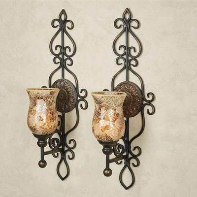 Touch of Class Leyanna Mosaic Wall Sconce Pair Aged Brown, Pair, Aged Brown