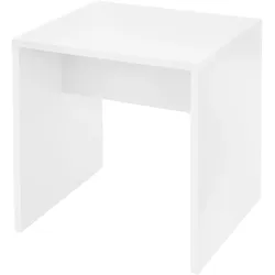 ML-Design ECD Germany Hocker Weiß 40x36x41 cm Holz gepolstert Elegant Sitzhocker Schminkhocker Polsterbank Sitzbank