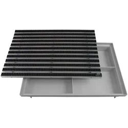 Emco Eingangsmatte DIPLOMAT + ACO Bodenwanne 75mm Kunststoff   60x40cm   Bürsten Schwarz
