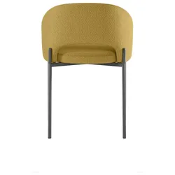 Stones Greta-Sessel, gelb bezogen mit anthrazitfarbenen Metallbeinen, runder Stuhl, 55,5 x 52 x 78,5 cm – Kollektion Greta