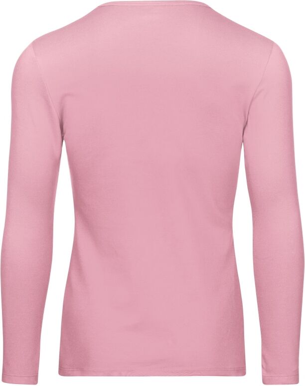 Longsleeve TRIGEMA "TRIGEMA Langarmshirt", Jungen, Gr. 104, rosa (lilie), Feinstrick, 95% Baumwolle, 5% Elasthan, Basic, lang, Rundhals, Shirts Longsleeve lilie 104