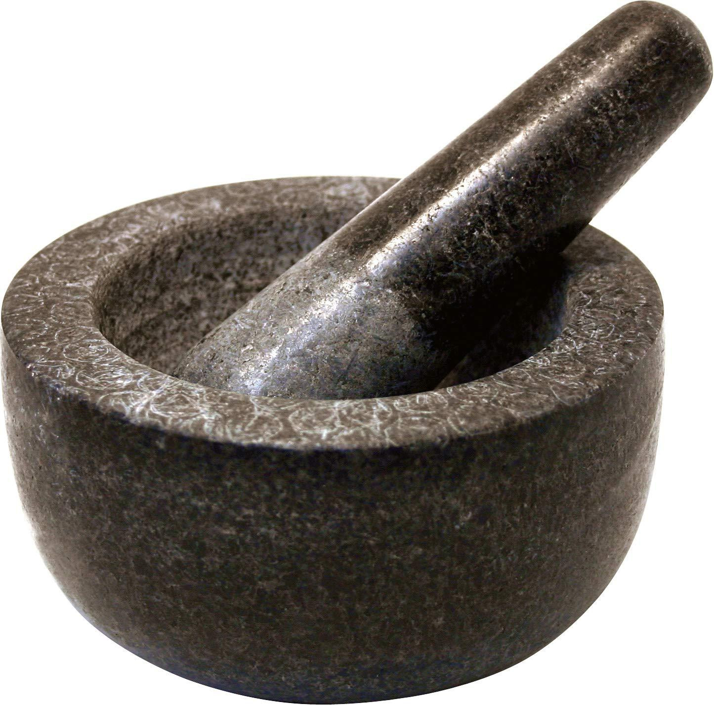 Dripio Granieten vijzel met stamper, Diameter: 13 cm, Hoogte: 7 cm
