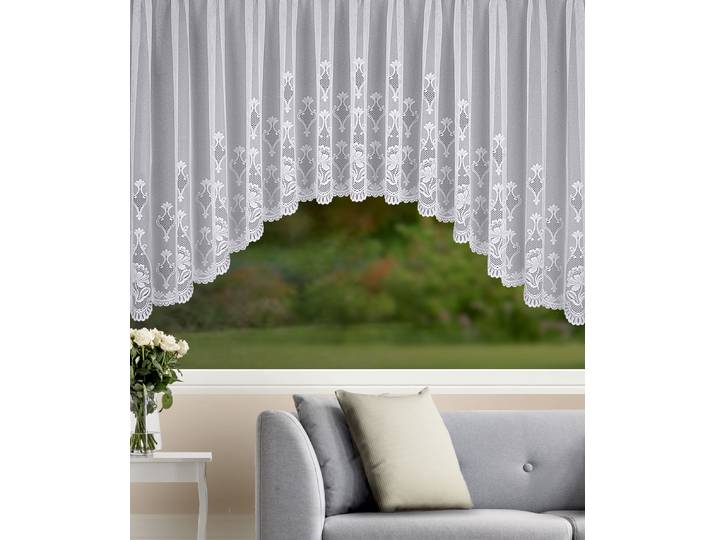 Gardine HOMING Sophie Gr. 1, weiss (weiß), B:300cm H:145cm, Polyester, Gardinen, Gardine, Fertigschal