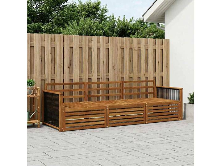 vidaXL Outdoor-Sofagarnitur 3 stk. Natur Massivholz Akazie
