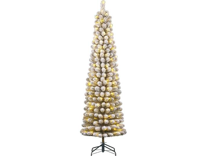 Black Box Trees Charlton Sapin de Noël artificiel étroit avec éclairage LED blanc chaud - H230 x Ø58 cm - Vert Frosted