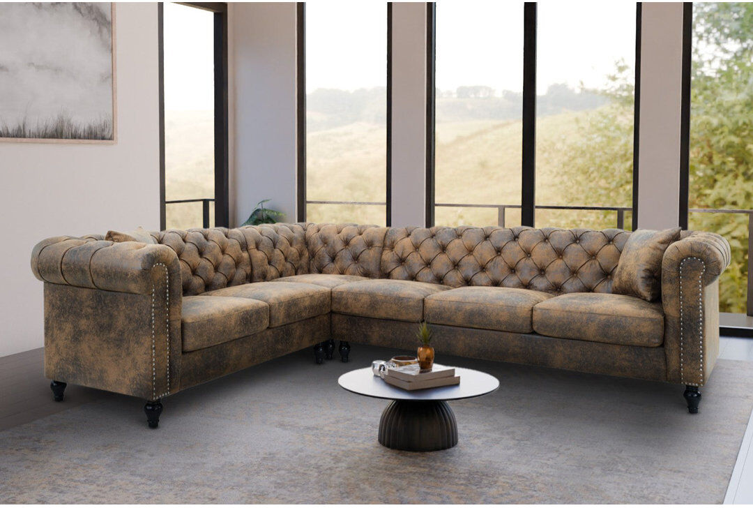 ClassicLiving Pantaleon Corner Sofa Brown 6