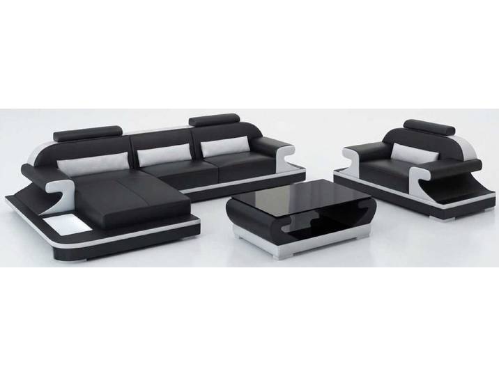 Xlmoebel Ecksofa Stilvolle Eckcouch Schwarz Sessel Couchtisch Wohnzimmer Möbel, 3 Teile, Special features