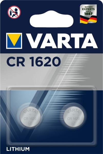 Varta CR1620 Lithium oplaadbare batterij 3V, 2 stuks