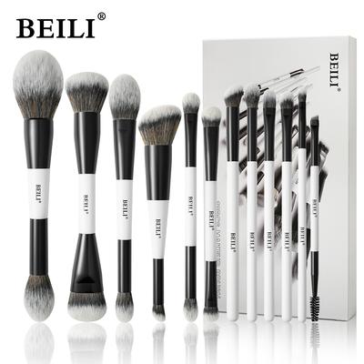 BEILI Makeup Brushes 12 Pieces, Eyeshadow Eyeliner Concealer Brush, Double Sided Face Brush BEILI Makeup Brushes 12 Pieces, Eyeshadow Eyeliner Concealer Brush, Double Sided Face Brush