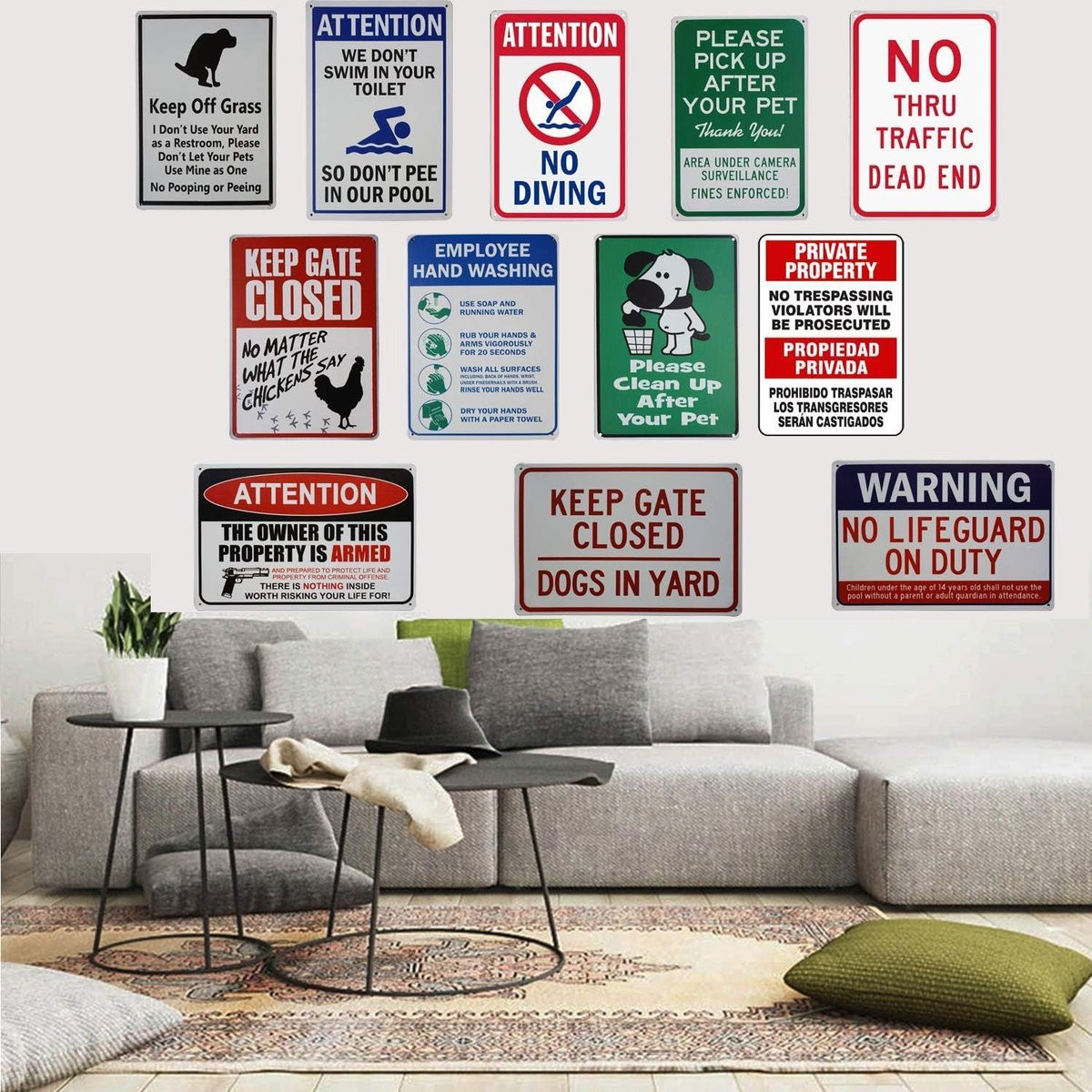 Decoratie Metalen Bord Wanddecoratie Poster Breedte: 20 cm, Hoogte: 30 cm