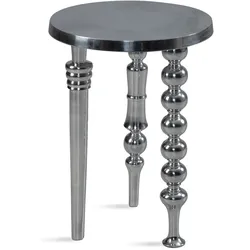 Beistelltisch Aluminium, Dreibein Design in Silber. 44x44x63 cm | Kadima Design