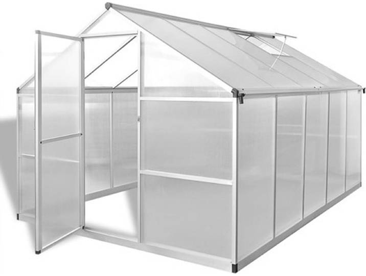 vidaXL - Tuinkas - met - basisframe - 7\,55 - m² - versterkt - aluminium