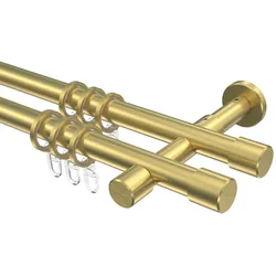 GARDINENSTANGE Prestige Santo 200 cm, 2-läufig, 20 mm Ø Messing-Optik