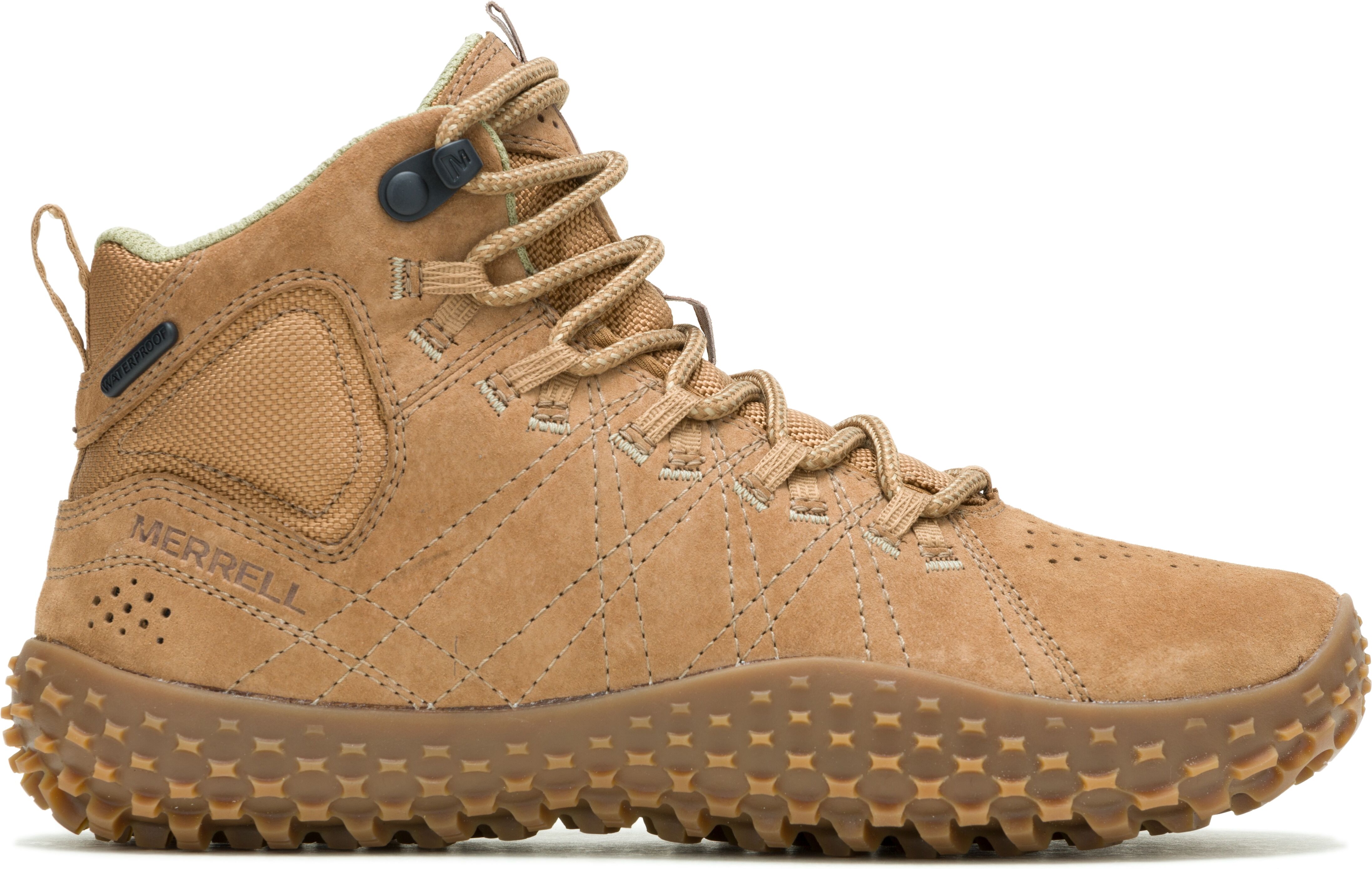 Barfussschuh MERRELL "WRAPT MID WP", Damen, Gr. 40, EVA Synthetik, braun (tobacco), Leder, Schuhe Barfussschuh tobacco 40, EVA Synthetik