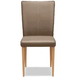 MAISON Stuhl Chandler Lederoptik Dunkelbeige