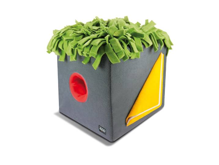 Tier-Intelligenzspielzeug Sniffbox 30x30x30cm , grau, B:30cm H:30cm T:30cm, Polyester, Tierspielzeuge, Tier-Intelligenzspielzeug