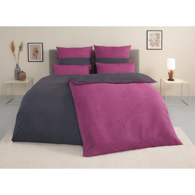 Bettwäsche TOM TAILOR HOME "Henry", grau (beere, anthrazit), B/L: 135cm x 200cm, 1 Stk., 1 Stk., Renforcé, B/L: 80cm x 40cm, 3, Renforcé, Obermaterial: 100% Baumwolle, Bettwäsche, Bettwäsche, Bettwäsche aus Baumwolle, mit GRATIS-Zugabe: Sporthandtuch